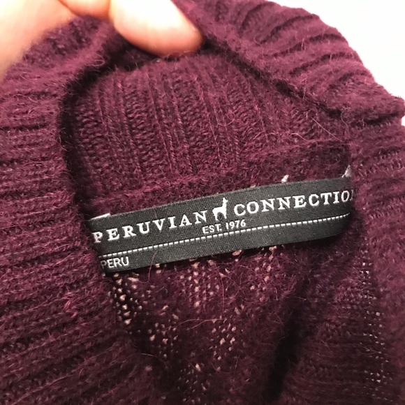 Peruvian Connection Royal Alpaca Tunic Sweater dress burgundy Merlot NEW S - Picture 11 of 15